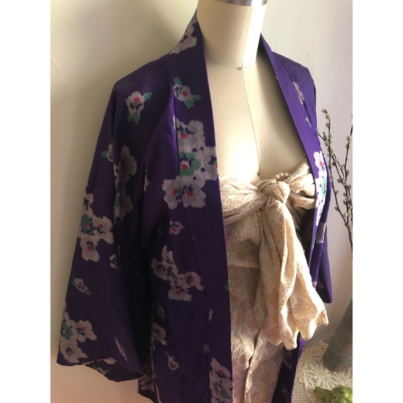 Authentic-Silk-Vintage-Reversible Floral-Kimono - Picture 2 of 16